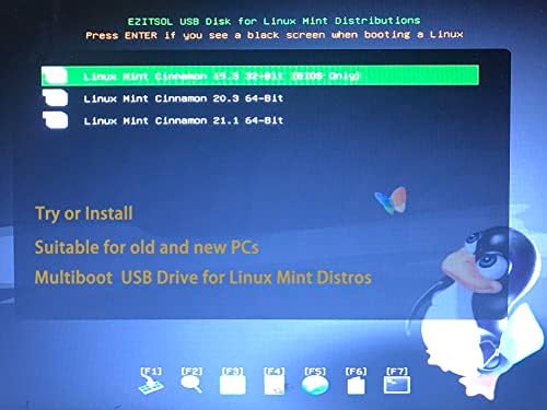 EZITSOL Linux Mint USB 21.1 и 20.3 64bit, 19.3 32bit | 3IN1 Bootable Linux USB за Linux Mint, Флаш-памет е 16 GB, USB-устройство,