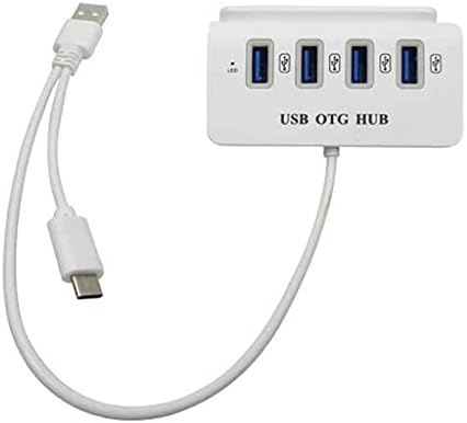 WPYYI Многофункционални 4-Портов Концентратор USB 3.0 с Притежателя на Стойка за таблет Type-C USB Hub Източник на Захранване