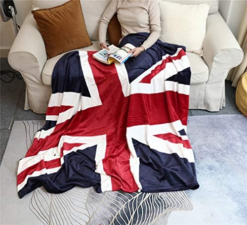Одеяло с Британския Флаг Sviuse, Супер Меко Одеало с Принтом Юниън Джак, Размер Tween 60 80, Одеало за Легло, Диван,