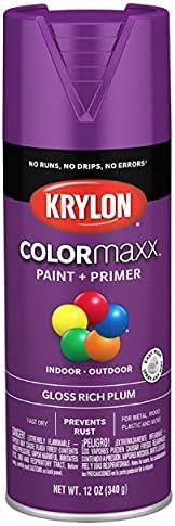 Krylon K05536007 Боя-спрей COLORmaxx и Грунд за вътрешно / външно приложение, Наситен Слива блясък, 12 Унции (опаковка
