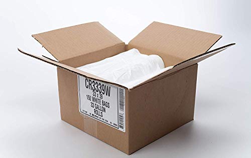 Пластмасови чували за боклук Aluf обем 33 литра, 33 x 39, бяла (опаковка от 150 парчета) - За баня, битови, офис и белите дробове ролки за боклук без ядро