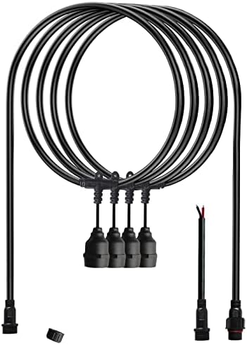 WOODGUILIN 13,2 крак за Включване на кабел за подвесного лампа с 4 гнезда, окачена лампа за работа на открито led гирлянди, тежкотоварни кабел за вътрешен двор, комплект вися