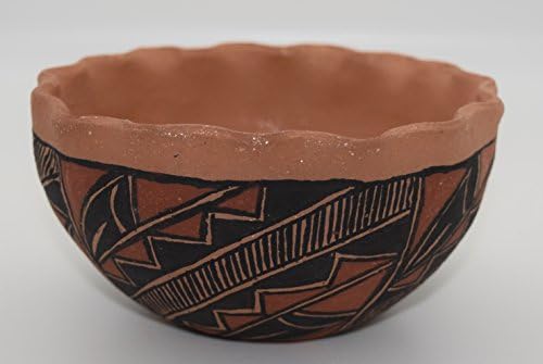 Керамична купа Acoma Pueblo Ръчно изработени от слюда с Рифленым ръб