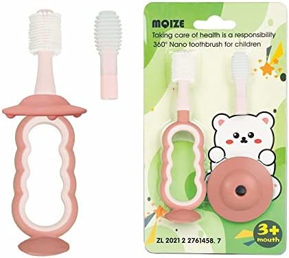 Детска четка за зъби MQIZE от 12 месеца и по-големи Сменное средство за почистване на езика на детето 360 ° с преграда за предотвратяване на поглъщане на Детска четка за ?