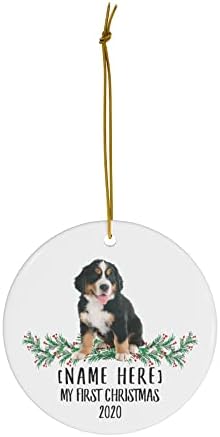 Персонални Име На Потребителски Година Кученце Бернската Планинско Куче Трицветна Нова Година 2024 Декорация На Подаръци Първи