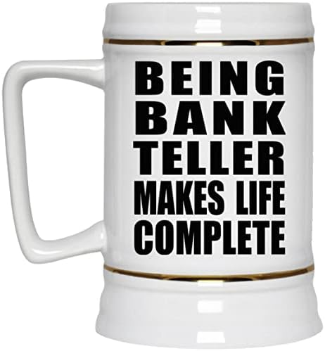 Дизайн, Позволяващ да Бъде Банков Касиер, Изпълва с живот, Керамична Чаша за бира Stein в 22 грама с дръжка