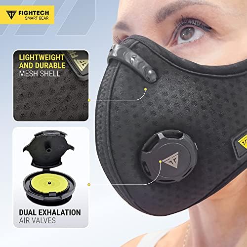 Пылезащитная маска за лице FIGHTTECH с Допълнителни Активированными Въглероден филтри и Въздушни Клапи - за Дървообработване, Преместване, Строителство