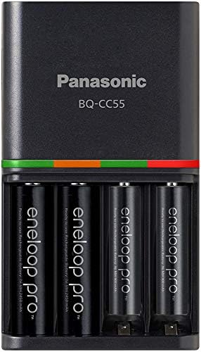 Panasonic K-KJ55K3A4BA Разширено 4-Часово Бързо Зарядно устройство с 4AAA Батерии с голям капацитет eneloop pro