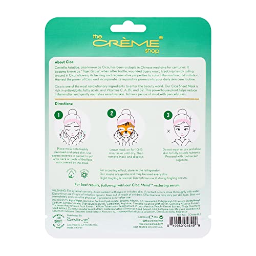 The Crème Shop Корейската Маска за лице с животни, продукти за грижа за кожата 3 опаковки (Коте)