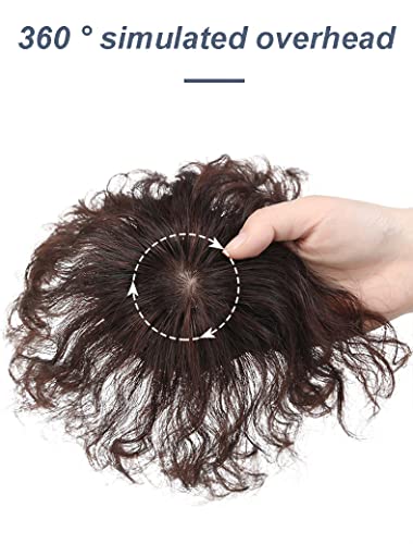 ICRAB 8 Къса Къдрава Топперы от Човешка Коса за жени с Редеющими коса, Даващ на Косата Обем, 3,54x3,94 Перука
