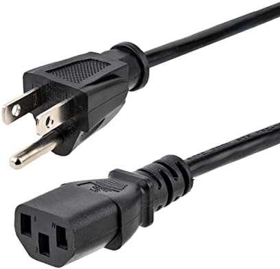 StarTech.com захранващ кабел за компютър с дължина от 3 фута (1 м), от NEMA 5-15 P до C13, 10A 125 В, 18AWG, Черен Преносим