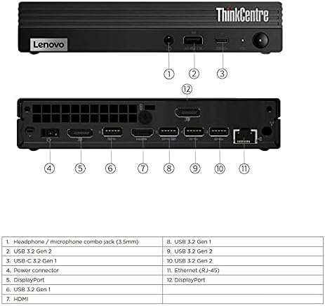 VCI ThinkCentre M70q Tiny Intel i5-10400T (6 ядра), 16 GB оперативна памет, 500 GB SSD NVMe, Windows 10 Pro, Настолен компютър