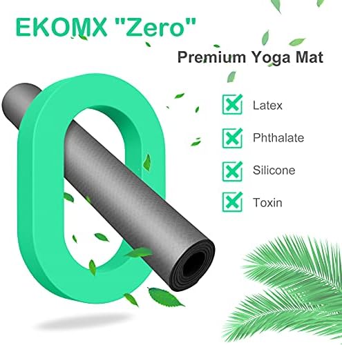 Килимче за йога Ekomx с каишка за носене на премиум-клас (72 х 32 х 6 мм), Нескользящий, без подплата, Голям