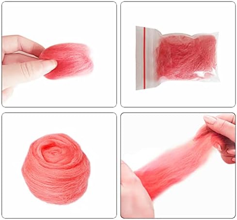 Прежди TVLAR 10 г/20 г Филцови тъкани от вълна, влакна за тепане Играчки от филц, За сплъстяване на козината ръчно изработени (Цвят: 20 g размер: 48)