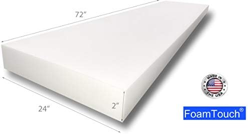 Възглавница пяна за тапицерия FoamTouch средна плътност, Направено в САЩ, 2 x 24 W x 72Д