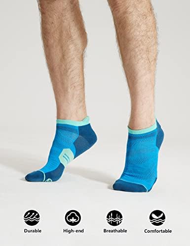 CS CELERSPORT 6 Опаковки Мъжки Чорапи за бягане на Щиколотках с Подложка, Спортни Чорапи с дълбоко деколте
