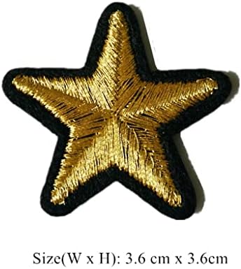 TJLSS 10 БР. Златни Звезди Бродирани Ленти Шият Железни Икони за Рокли, Чанти, Дънки, Шапки, Тениски САМ Апликация на