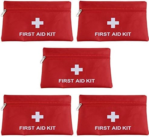 5 Опаковки Малка Чанта за комплект за Първа Помощ Празна Чанта за оказване на първа помощ, Чанта за Домашния офис, Автомобил,