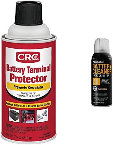 Защита на клемм батерията КРС 05046 - 7,5 на Уо. унция. и NOCO E404 12,25 Грама. Средство за почистване на клемм на батерията от пръски и корозия с детектор киселина