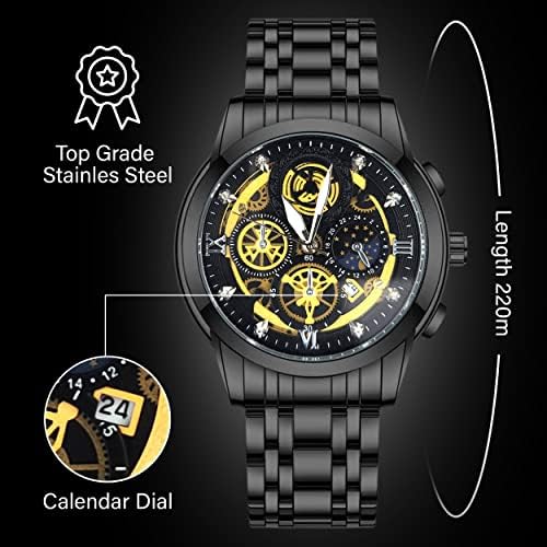 Мъжки часовник VIVIKOO – Водоустойчив Мъжки Ръчен часовник от неръждаема стомана – Елегантни и стилни Мъжки часовник