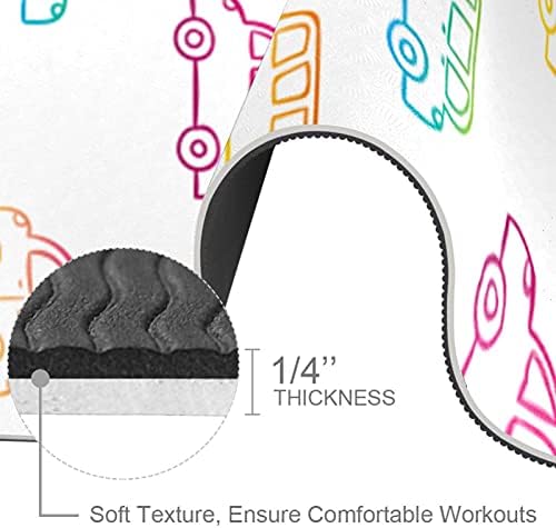 Siebzeh Цветни рисованный автомобилен модел Премиум-Дебела подложка за йога Устойчив Гумен Нескользящий подложка за здраве