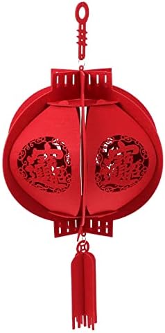 Излекуваният Червен Орнамент 2023 Година на Заека Фенери, Китайски Фенери 3D Червен Филц Фенери Китайски Пролетен