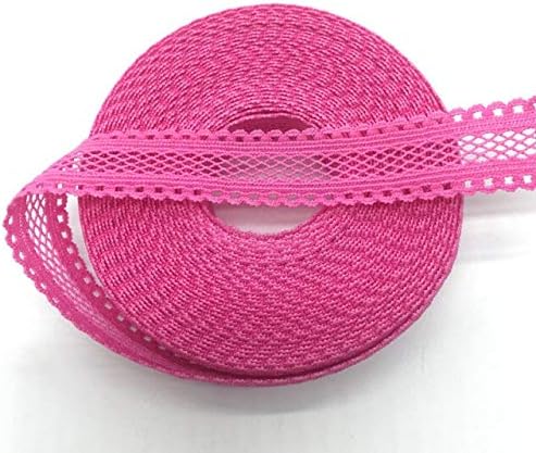 IrisGardenn 5 ярда/лот 5/8 15 мм розова двустранен лейси мрежа, изградена върху еластична дантела лента от
