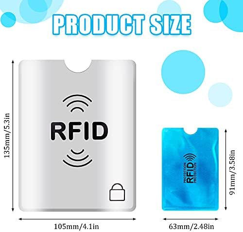 Комплект от 24 части RFID заключване ръкави за самоличност с ръкави за кредитни карти, включително 18 притежателите на RFID-карти и 6 против кражба ключалки за паспорт, за