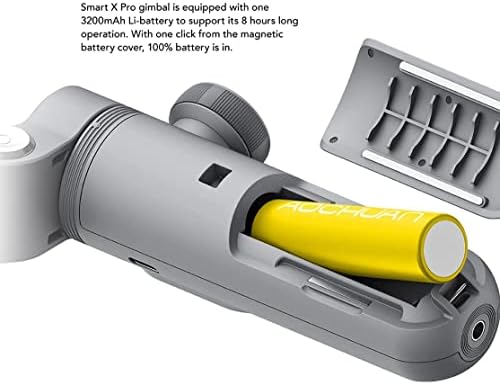 Qmint Smart X PRO - 3-аксиален кардан стабилизатор на смартфон, вграден в три етапа светлини, два порта за разширяване,