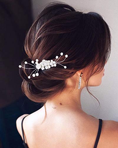 Гребени за коса Barode за младоженци, сребърен балон странична четка за коса, аксесоари за косата на булката за жени и момичета,