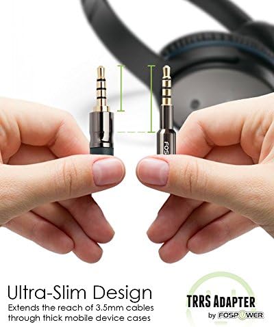 FosPower (3 опаковки 3,5 мм (1/8) Адаптер за стереозвука между мъжете и жените с жак за слушалки [ултра тънък Дизайн |