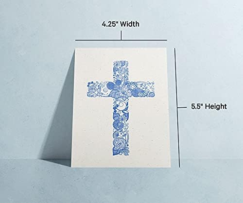 Хартия Twigs - Набор от пощенски картички с християнски кръст - 12 Празни религиозни картички (5,5 х 4,25 инча) с конвертами - Екологично чисти офис консумативи - Произведен?