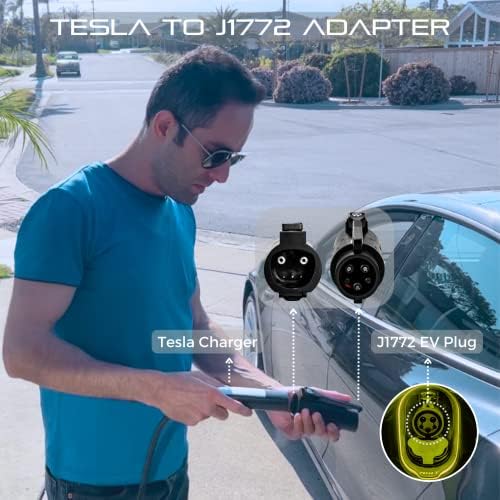 Адаптер PROTONA Tesla до J1772 | 80A 250V За зареждане на електрически превозни средства, различни от Tesla J1772,