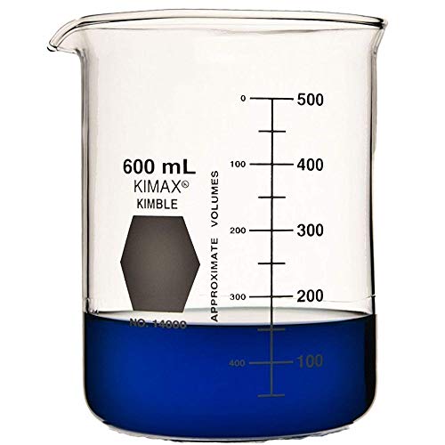 Kimble KIMAX 14000-250, Чаша от Грифонового Стъкло-Ниска форма обем 250 мл, Двойна скала, Градуированный (Бвп)