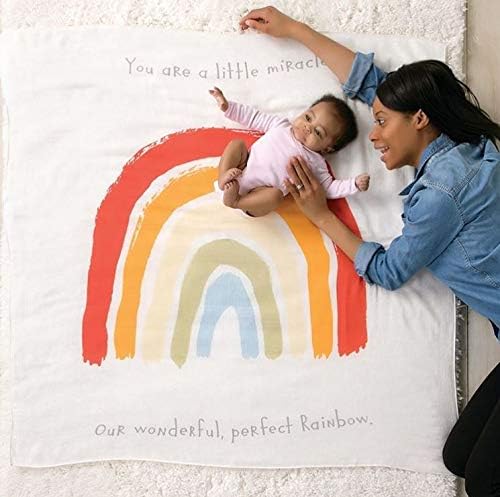 Детско Пеленальное одеяло DEMDACO Little Miracle Perfect Rainbow 47 x 47 За снимки
