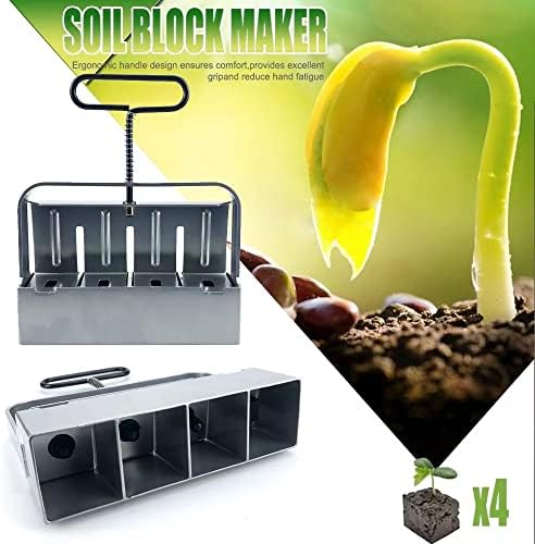 MWJSLL Ladbrooke Soil Block Maker Set - 2-Инчов Блокиращите семена и инструмент за блокиране на почвата, подходящ за овощни