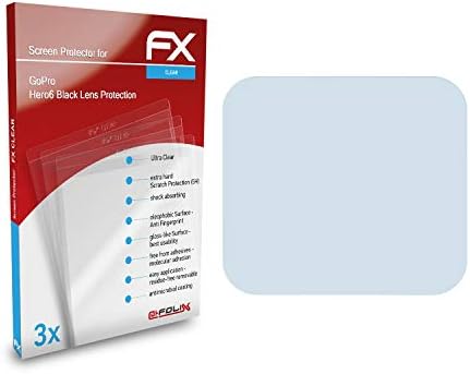 Защитно фолио atFoliX, съвместима с защитно фолио за черни лещи GoPro Hero6, ултра-Прозрачно Защитно фолио FX (3X)