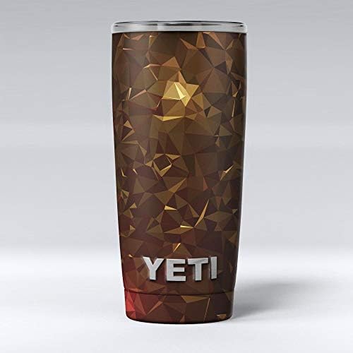 Дизайн Skinz Тъмно-Оранжев Геометричен V13 - Набор от винил опаковки със стикер на кожата, Съвместим с бокалами Yeti