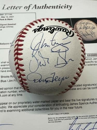 MLB бейзбол HOF с множество Автографи на JSA ЛОА Брукс Робинсън Кэтфиш Дженкинс Вид Лин - Бейзболни топки С Автографи