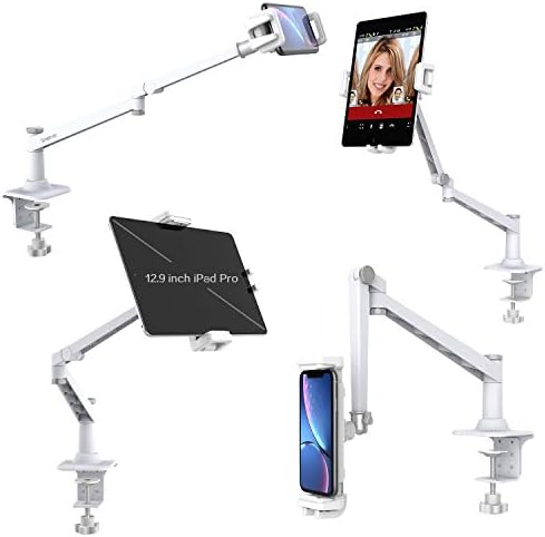 Държач за мобилен телефон и таблет Smatree за масата, планина за таблет със завъртане на 360 °, което е Съвместимо с iPhone 12/12 Pro, iPad Mini / Air / Pro, устройство за четене на електро