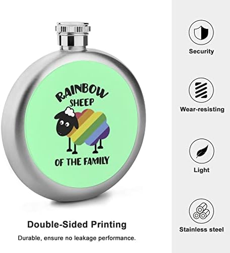 Преливащи Овца на Семейството на ЛГБТ Pride Премия 5 Грама Фляжка за Алкохол От Неръждаема Стомана Джобни Преносими