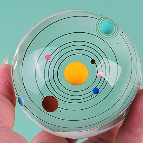 Топки на слънчевата система - Кристална топка за деца с led лампа, Прозрачен 80 мм (3 инча) Стъклена сфера за подаръци