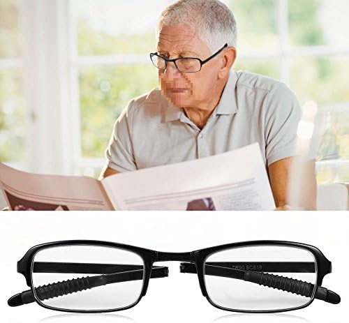 Очила за четене, Мъжки и Женски 1.0/1.5/2.0/2.5/3.0/3.5/4.0 Джобно Лесно Складное стъкло за четене при далекогледство (3,5 мм, черна)