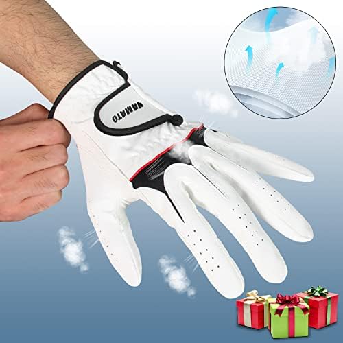 Мъжки ръкавици за голф yamato, 3 опаковки за голф (Поставят на лявата ръка), Ръкавици за голф, Дишаща Удобни за засаждане, Различни подаръци за голф