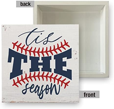 Това е Сезонът на Бейзбола Дървена Кутия Знак Селски Любителите на Бейзбола Дървена Кутия Знак Декоративен Селски Знак Блок Табела за Начало на Масата Настолна По?