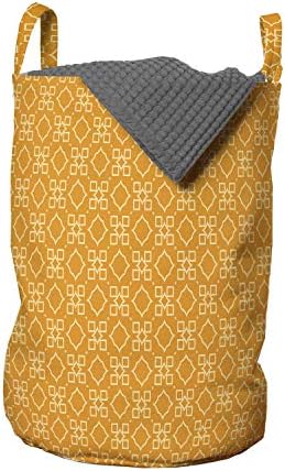 Чанта за дрехи Ambesonne оранжев цвят, Традиционен дизайн в етнически стил С монотонен геометрични рисунки, Кошница за