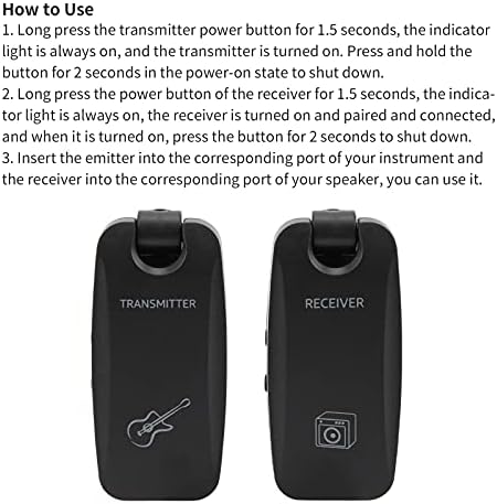 Безжична Гитарная Система 5.8 G Безжична Китара Предавател, Приемник, Акумулаторна Вградена Батерия 8 Диапазони Честота ABS