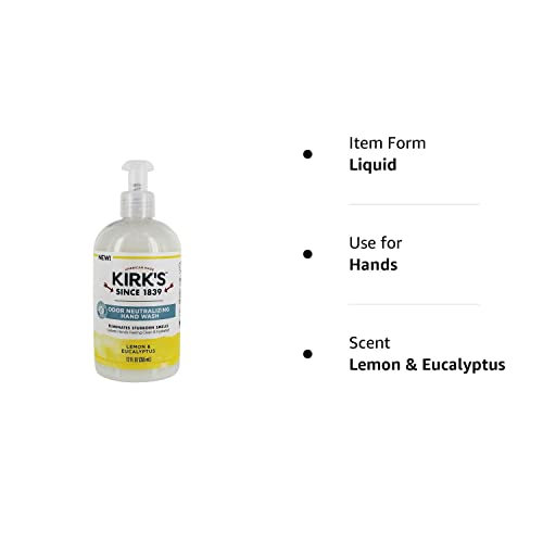 Чист сапун за ръце Kirk's с нейтрализующим миризма на течен сапун Castile В бутилка-помпе | Овлажняващ Средство за измиване на