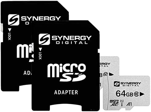 На карти памет камера Synergy Digital 64 GB, UHS-I microSDXC, съвместими с водоустойчив цифров фотоапарат Minolta MN30WP - Клас 10, U1, на 100 Мб/с, серия 300 - Комплект от 2