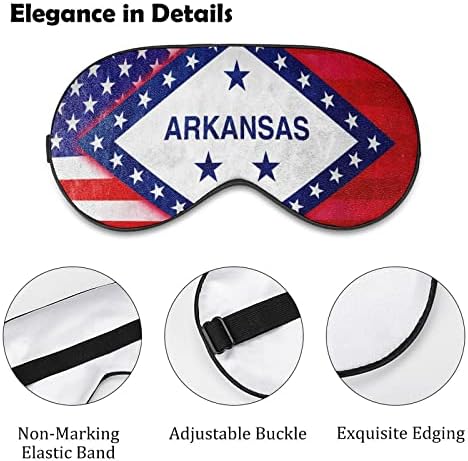 Флаг на САЩ и Арканзас Мека Маска За Очи Ефективна Затеняющая Маска За Сън Удобна Превръзка на Очите с Еластична